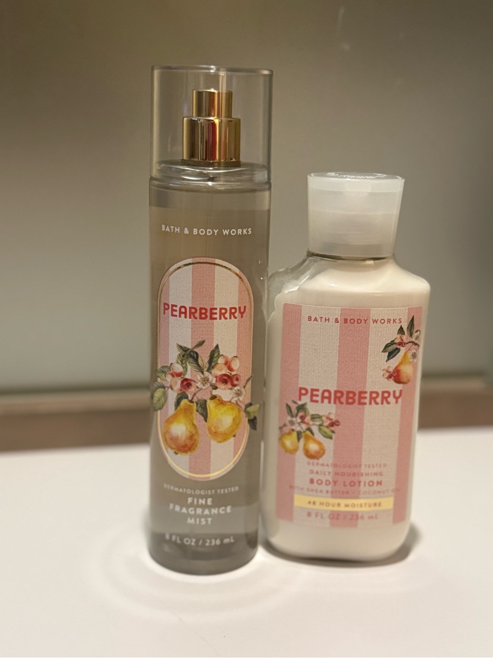 Bath & Body Works Pearberry Fine Fragrance Mist & Body Lotion - Pink, Gold